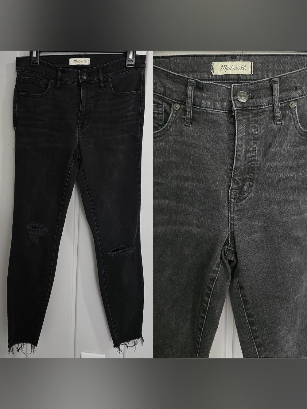 Madewell 9" High Riser Skinny Skinny Distressed Jeans (Size 29)
